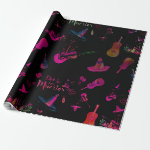 Festive Skeleton Mariachi – Día de los Muertos Wrapping Paper
