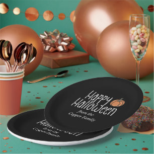 Festive Skull Halloween personalised Paper Plate