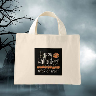 Festive Skull Halloween trick or treat Mini Tote Bag