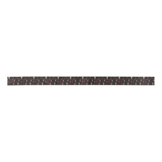 Festive Skull Ribbon Satin Ribbon (Front)