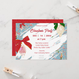 Festive Sky Blue Nutcracker Candy Cane Corporate Invitation