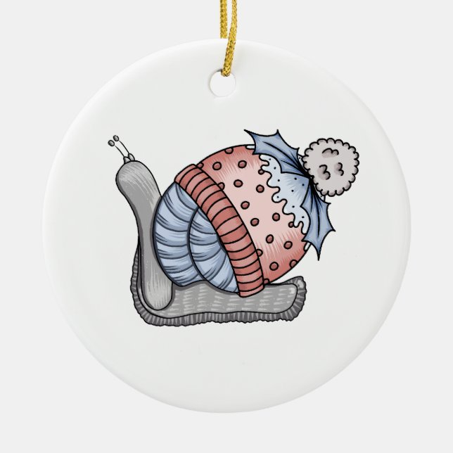 Festive snail  ceramic ornament (Front)