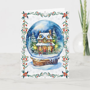 Festive Snow Globe: A Christmas Greeting Card