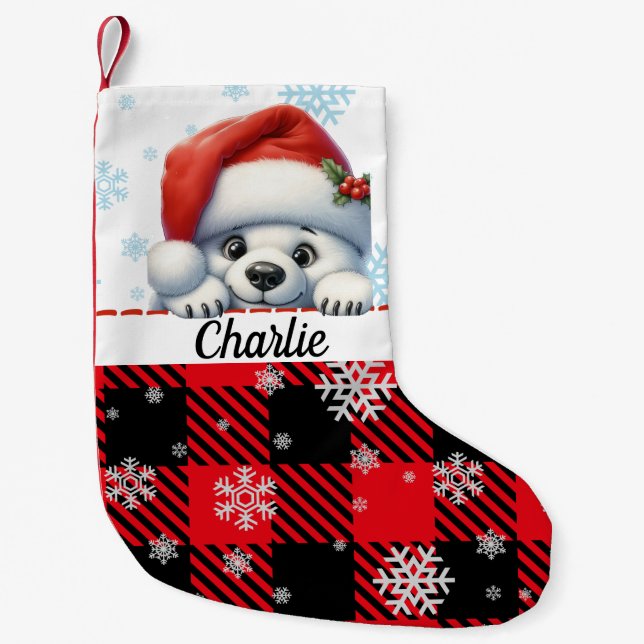Festive Snowbear Christmas Stocking (Front)