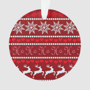 Festive Snowflake and Reindeer Design Ornament