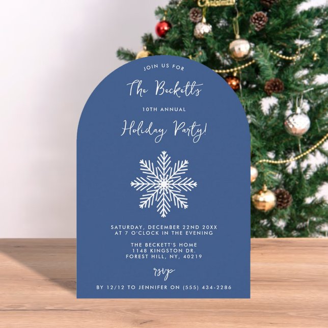 Festive Snowflake Christmas Holiday Party Invitation (Creator Uploaded)