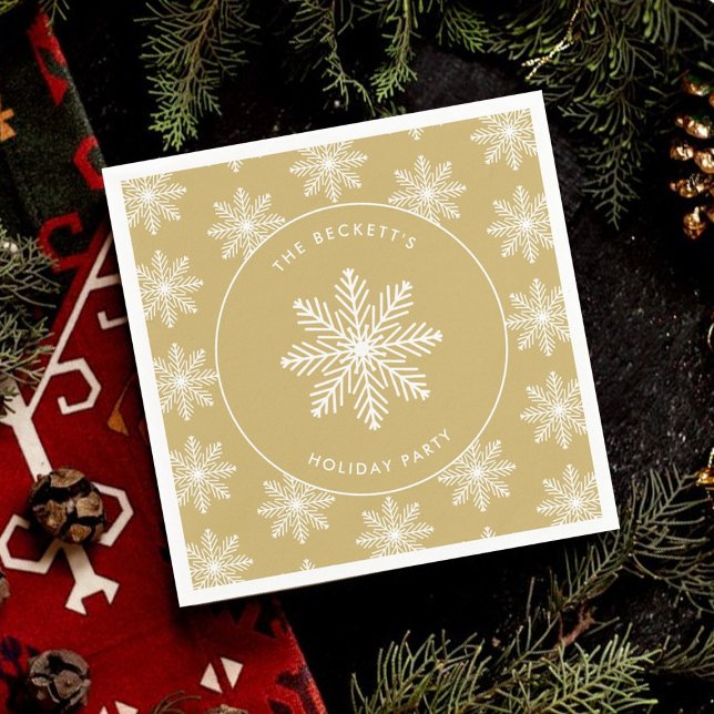Festive Snowflake Christmas Holiday Party Napkin (Creator Uploaded)