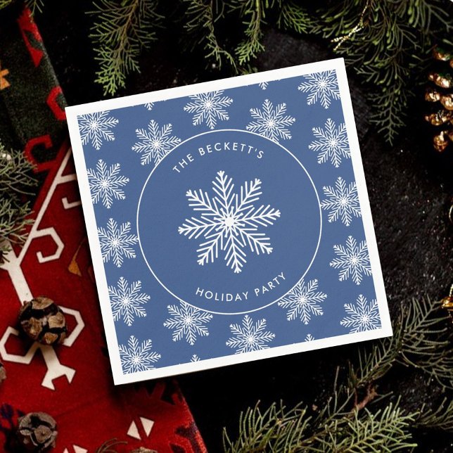 Festive Snowflake Christmas Holiday Party Napkin (Creator Uploaded)