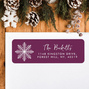 Festive Snowflake Christmas Holiday Return Address Label