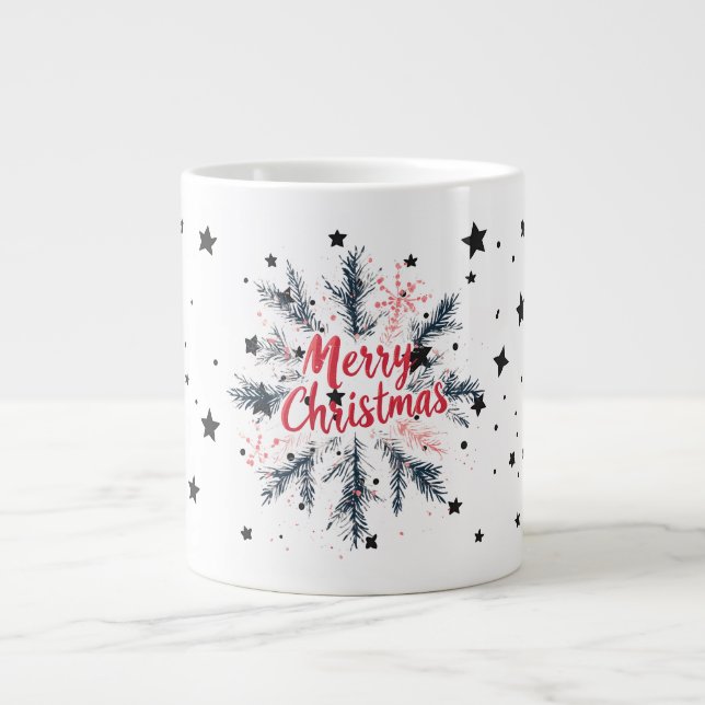 Festive Snowflake Christmas Mug (Front)