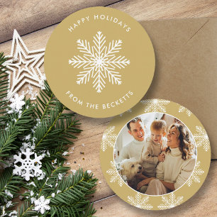 Festive Snowflake Christmas Photo Holiday Card