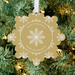 Festive Snowflake Christmas Photo Tree Decoration Card