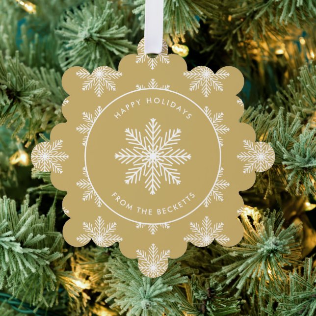 Festive Snowflake Christmas Photo Tree Decoration Card (Insitu (Tree))