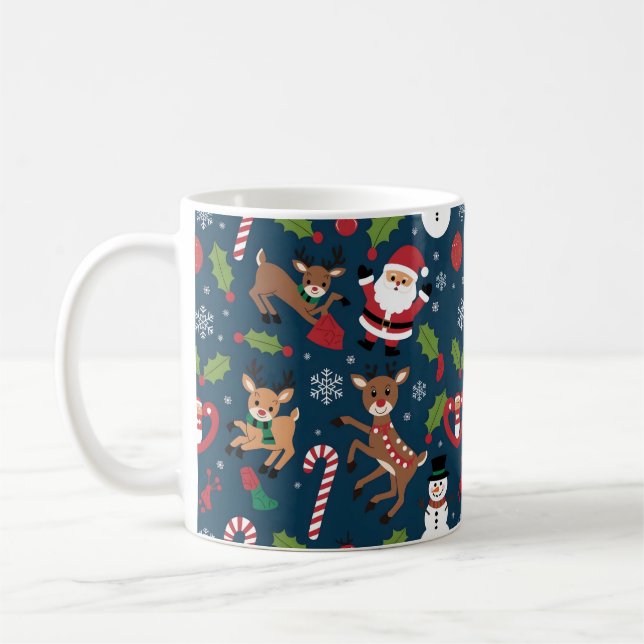 Festive Snowflakes Christmas Design Coffee Mug (Left)