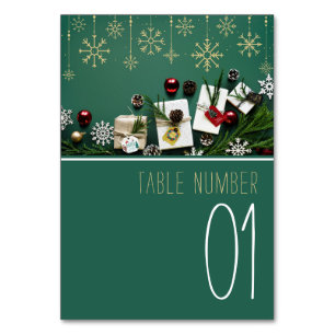 Festive Snowflakes, Christmas Table Number