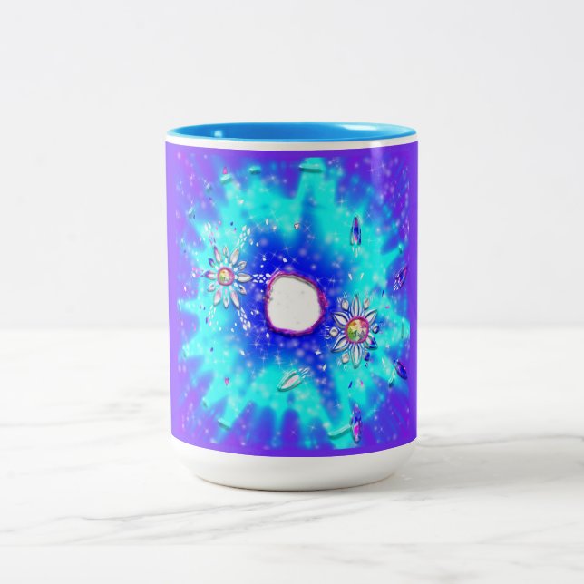 Festive snowflakes Two-Tone coffee mug (Center)
