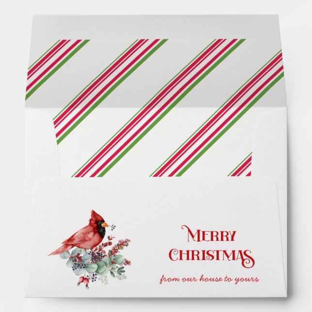 Festive Snowflakes Wrapped Gift Christmas |  Envelope (Back (Bottom))