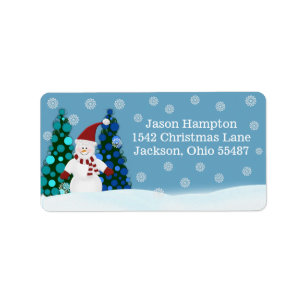 Festive Snowman Address Labels