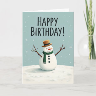 Festive Snowman Birthday Card