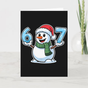 Festive Snowman Christmas Winter Cheer 67 Number  Card