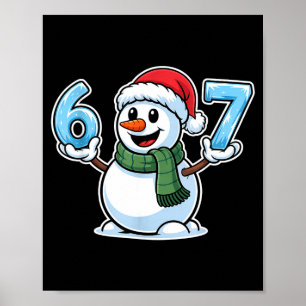 Festive Snowman Christmas Winter Cheer 67 Number  Poster
