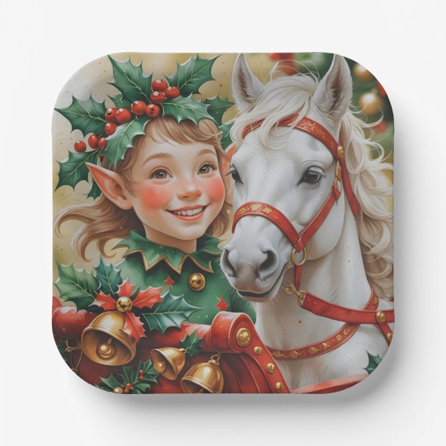 Festive Snowman Family Christmas Collection Paper Plate (Front)