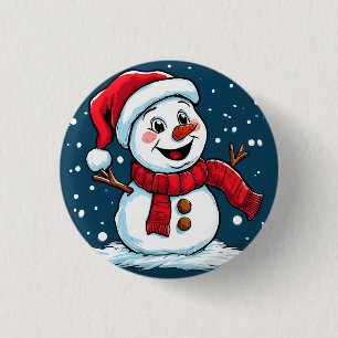 ❄️ Festive Snowman Holiday Cheer 🎅 3 Cm Round Badge