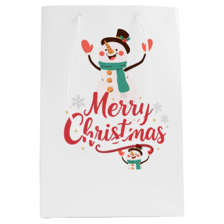 Festive Snowman Merry Christmas Lip Balm Medium Gift Bag