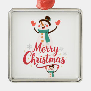 Festive Snowman Merry Christmas Lip Balm Metal Ornament