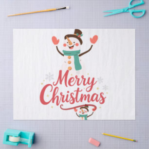 Festive Snowman Merry Christmas Lip Balm Tissue Paper