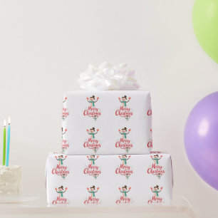Festive Snowman Merry Christmas Lip Balm Wrapping Paper