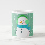 Festive Snowman Snowflake Christmas Personalised Large Coffee Mug<br><div class="desc">Beautifully design mug features a snowman with snowflakes with your name or someone special. Makes a great gift or stocking stuffer. Email me @ JMR_Designs@yahoo.com if you need assistance or have any special requests.</div>