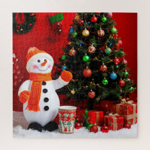 Festive Snowmen and Christmas Tree Jigsaw Puzzle