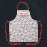 Festive Snowmen Candy Cane Santa Helper Pattern Apron<br><div class="desc">Add holiday cheer to your kitchen with this festive snowmen design. The multicolored snowmen pattern features Santa hats, candy canes, and colourful scarves, with red text on a banner reading "SANTA'S HELPER." Perfect for holiday baking or Christmas gatherings with a playful touch. Personalise this template and/or edit it with design...</div>