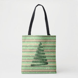 Festive Snowy Christmas Tree Tote Bag