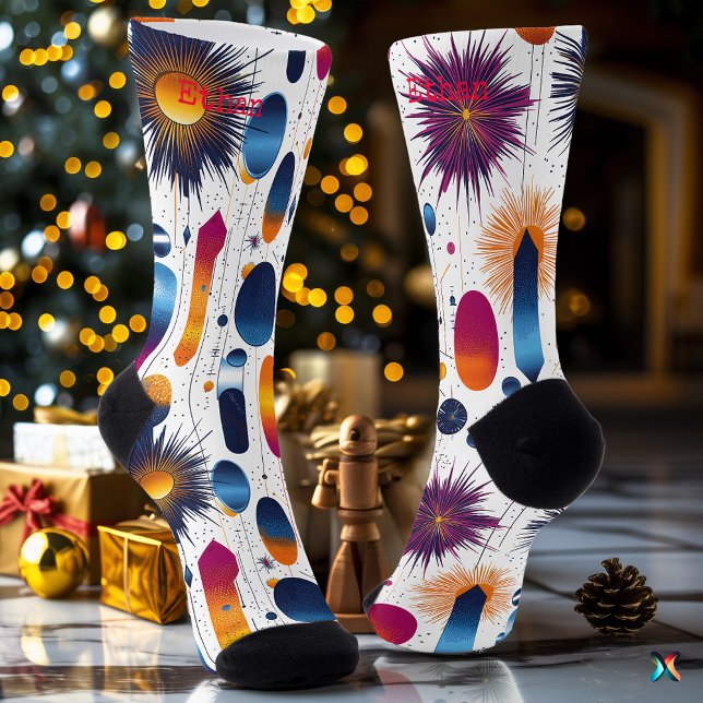 Festive Spark Burst Socks with Gradient Shapes (Creator Uploaded)