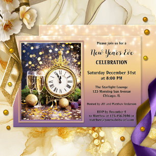 Festive Sparkling New Year's Eve Party Invitation