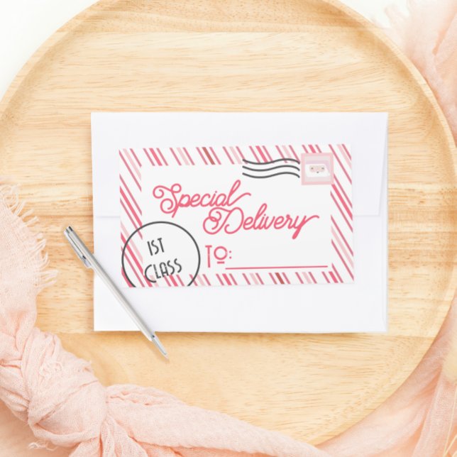 Festive Special Delivery Christmas Gift Rectangular Sticker (Creator Uploaded)