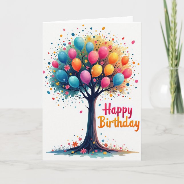 Festive Sphere Birthday Card (Front)