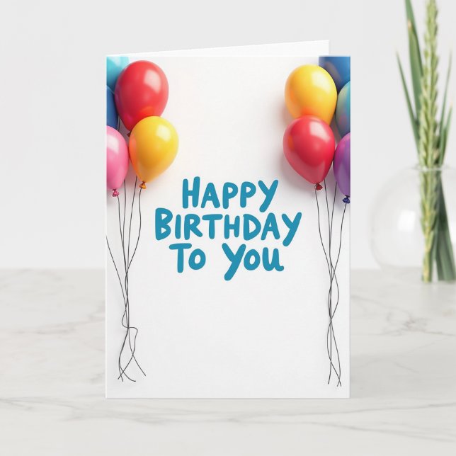 Festive Spheres Birthday Card (Front)