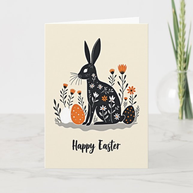 Festive Spring Rabbit Art Card (Front)