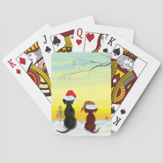 festive springador dogs playing cards