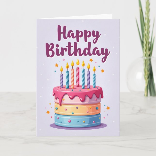 Festive Sprinkled Cake Card (Front)