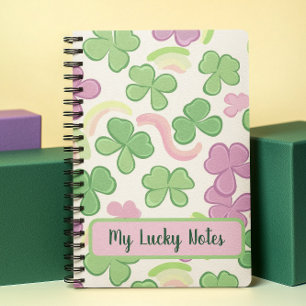 Festive St. Paddy’s Light Green & Rainbow Pattern Notebook