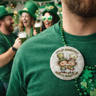 Festive St. Patrick’s Day Characters  6 Cm Round Badge