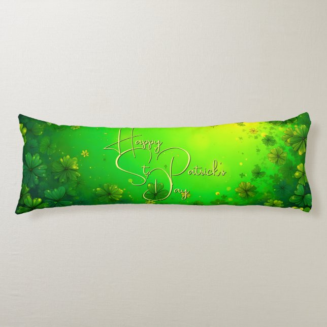Festive St. Patrick’s Day Greetings Body Cushion (Front)