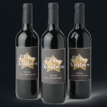 Festive Star Merry Christmas Wine Label<br><div class="desc">Personalised Festive Star Merry Christmas Wine Labels</div>