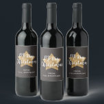 Festive Star Merry Christmas Wine Label<br><div class="desc">Personalised Festive Star Merry Christmas Wine Labels</div>