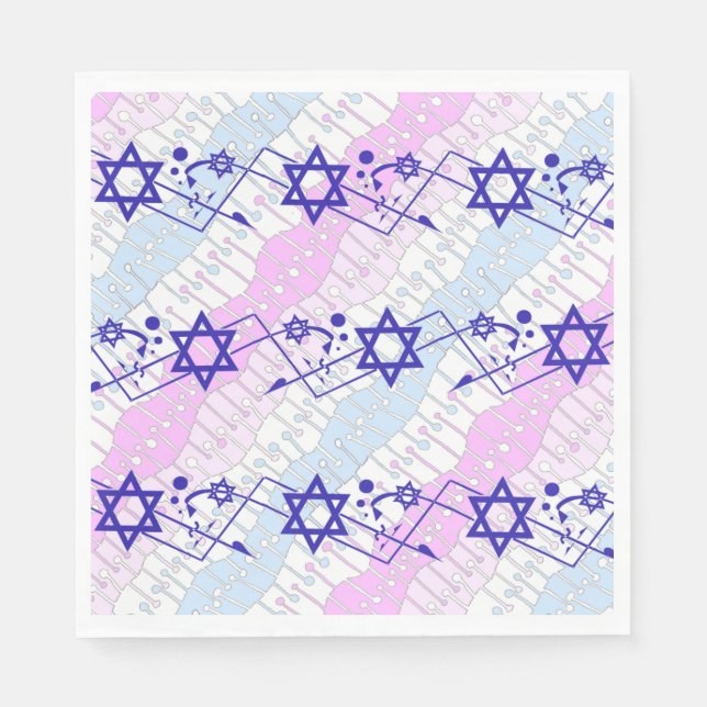 Festive Star of David Ribbon Napkin (Front)
