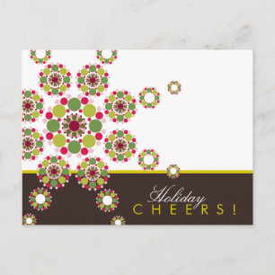 Festive Stars Christmas Cheers Holiday Postcard